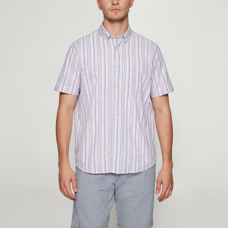 GioSi Slub Stripe - Dusty red