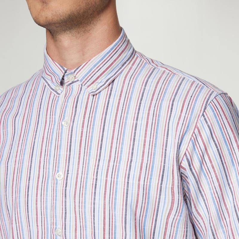 GioSi Slub Stripe - Dusty red