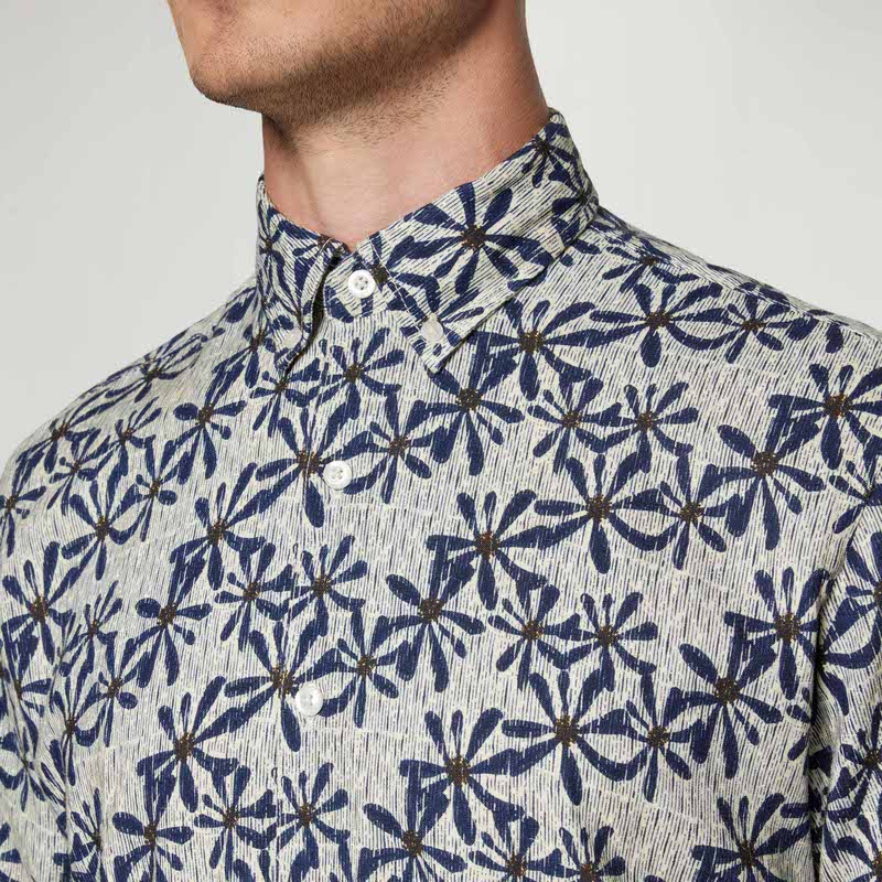 GusSi Linen/cotton Print - Creamy