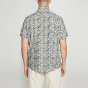 GusSi Linen/cotton Print - Blue Captain