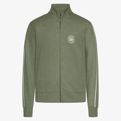MattsSi Zip Sweat Cardigan - Oil Green Melange