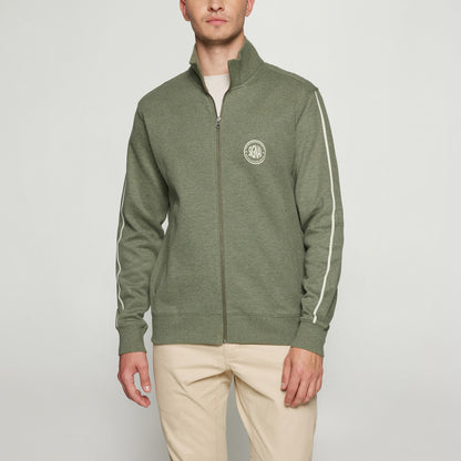 MattsSi Zip Sweat Cardigan - Oil Green Melange