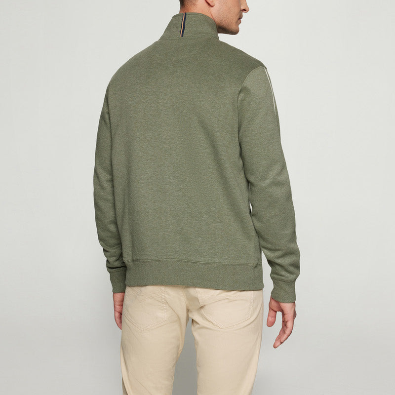 MattsSi Zip Sweat Cardigan - Oil Green Melange