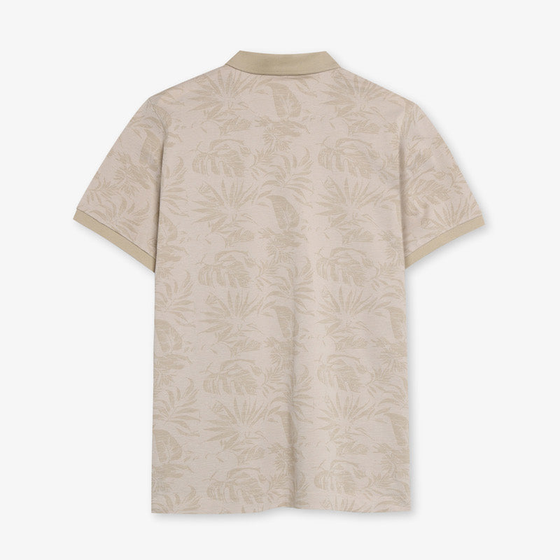 RavenSi Aop Jaquard Polo - Warm beige
