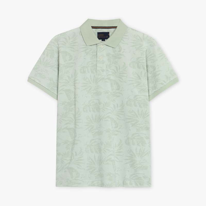 RavenSi Aop Jaquard Polo - Laurel Green