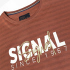 13656 LewiSi Subtle Stripe Print - Rusty Red