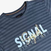 13656 LewiSi Subtle Stripe Print - Blue Dipper