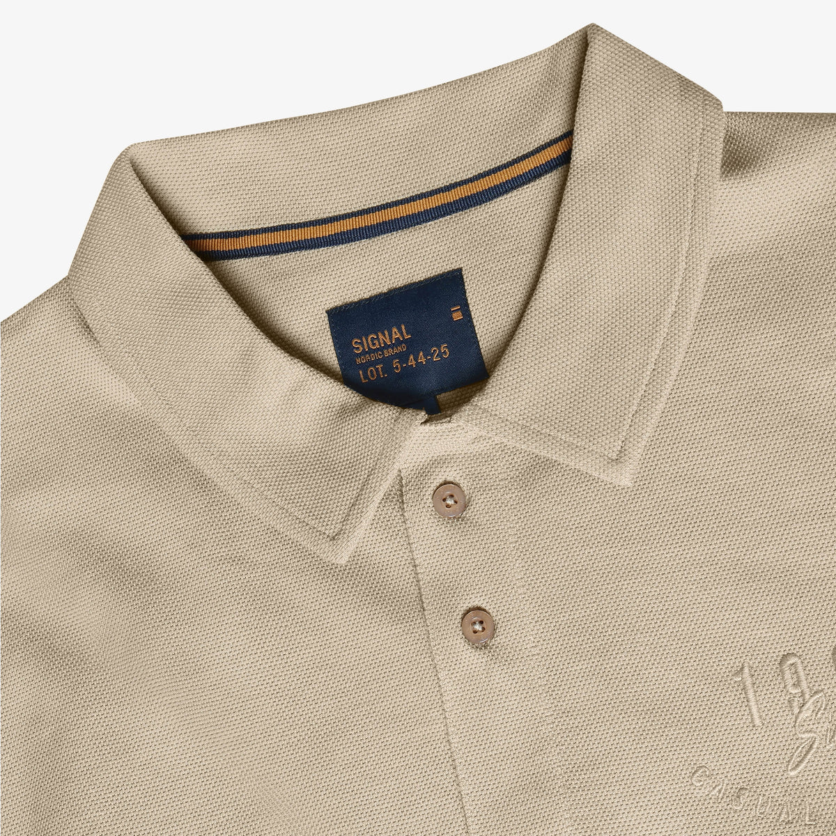 13657 LeonSi Heavy Emb. Polo - Sandy Taste