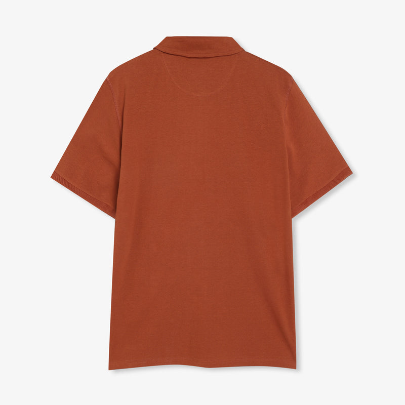 13657 LeonSi Heavy Emb. Polo - Rusty Red