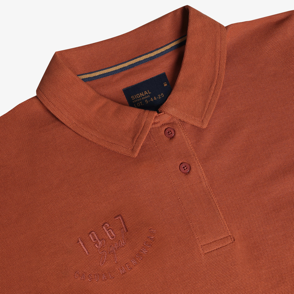 13657 LeonSi Heavy Emb. Polo - Rusty Red