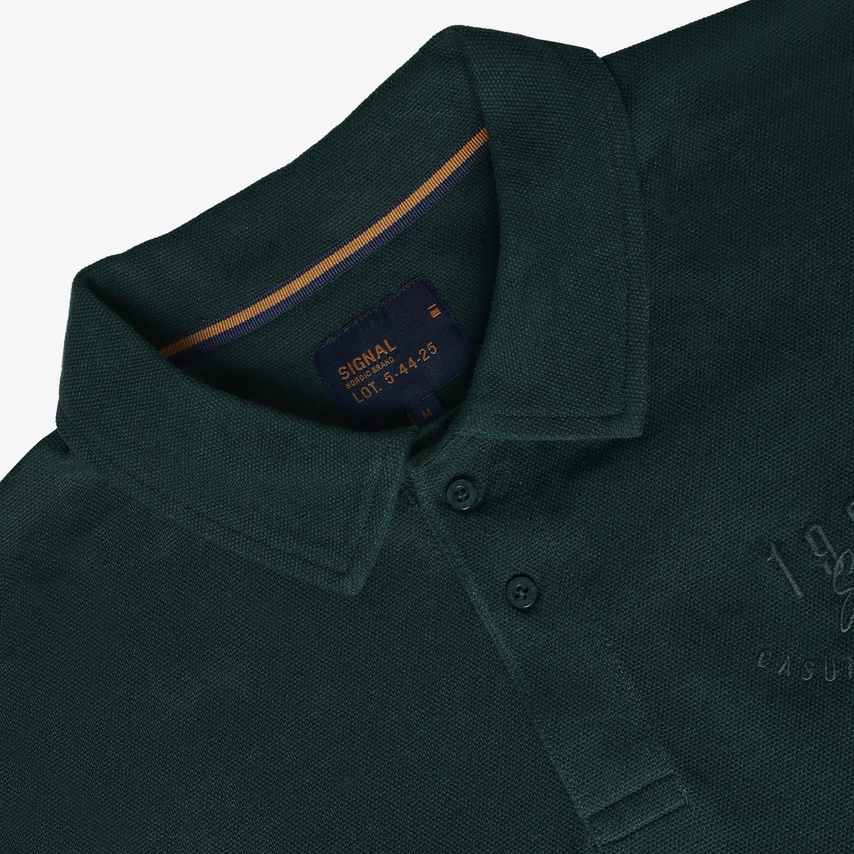 13657 LeonSi Heavy Emb. Polo - Evergreen