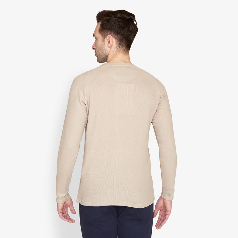 SiPedro LS Waffle tee - Pure cashmere